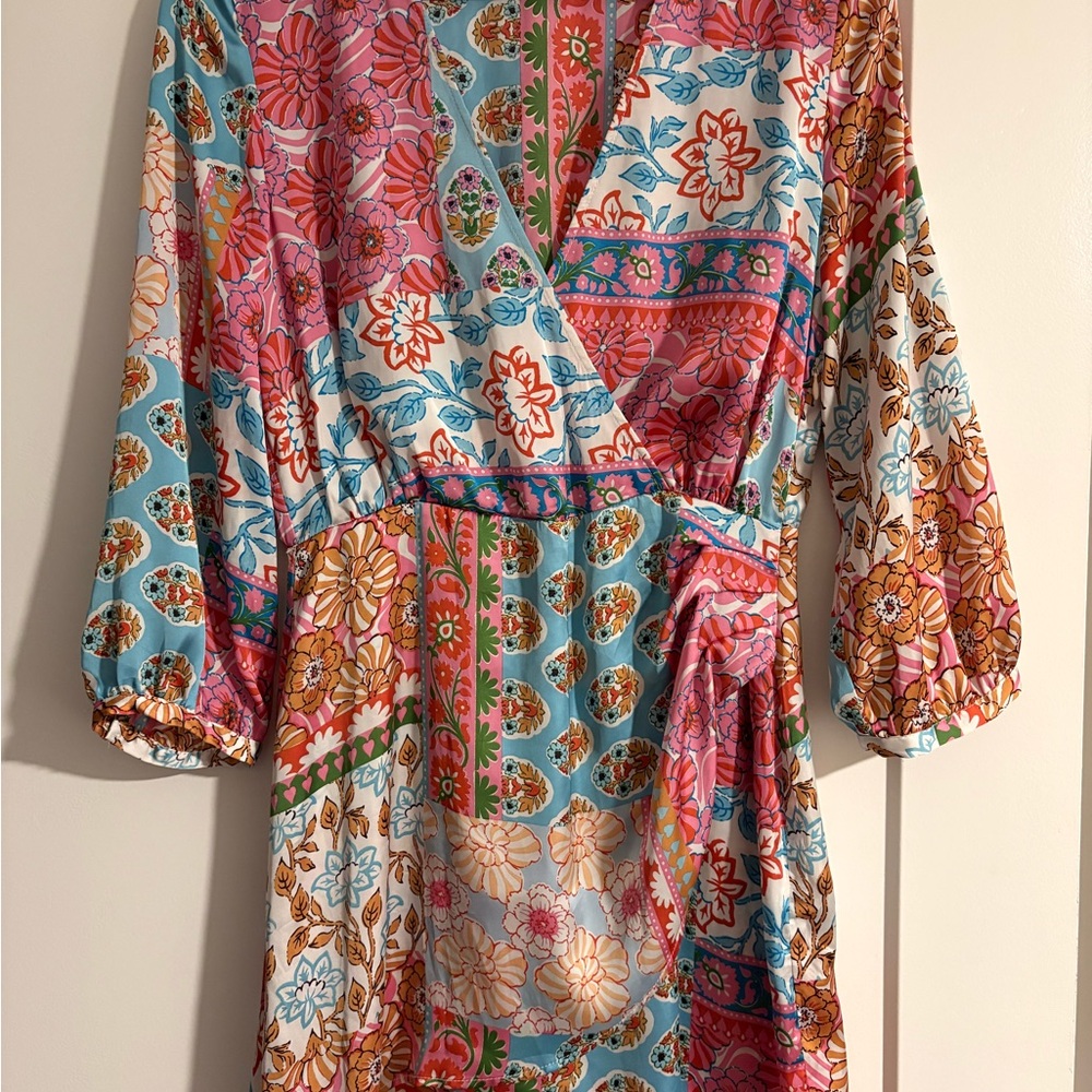 Zara Multicolor Floral Long Sleeve Dress